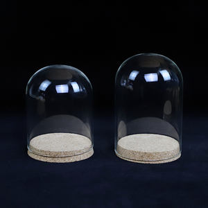 قبة زجاجية للطعام شفافة للزينة ذات نوعية جيدة مع قاعدة خشبية - Product Image 2