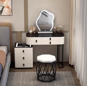 Meuble de chambre d'hôtel moderne avec rangement, coiffeuse intelligente avec chargement sans fil Bluetooth, <span class=keywords><strong>miroir</strong></span> LED à intensité variable - Product Image 6