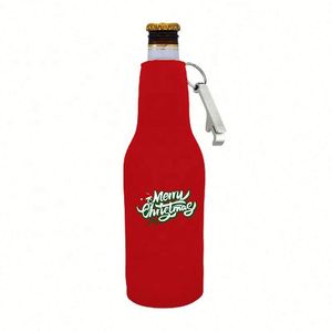 Housse isotherme portable en néoprène avec logo personnalisé et ouvre-bouteille intégré pour bouteilles de bière - Product Image 3