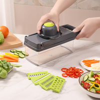 Groothandel 16-in-1 multifunctionele groentehakker veilige mandoline snijmachine uiensnijder gemakkelijke fruitrasp keukenhulpje