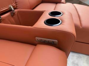 Modern Luxury Power Reclining Sofa Synthetic Leather Living Room Furniture Set USB Ports <b>Electric</b> Recliner Extendable Metal - Product Image 5