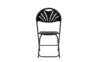 Silla plegable de plástico negro con diseño de respaldo de ventilador Asientos cómodos para hoteles Oficinas Aulas Eventos al aire libre Comedor informal - Product Image 3