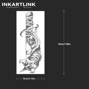 INKARTLINK Autocollant Tatouage Tigre, Esthétique Samouraï, Poignard, Katana, Traditionnel Japonais, Roi de la Jungle, Prédateur, Esthétique Herbacée, 15 Jours, Vente en Gros - Product Image 4