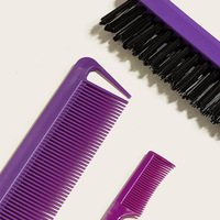 Vente en gros de 3 peignes de coiffure de haute qualité ensemble brosse à cheveux en nylon multicolore brosse à cheveux de contrôle des bords peigne à queue de souris