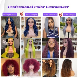 Nâu xám nổi bật Tóc Giả kết hợp màu sắc cơ thể sóng xoăn Pre ngắt HD Trong Suốt Ren phía trước Nguyên Trinh Nữ tóc giả tóc con người - Product Image 5