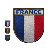 Drapeau de la France brodé en 3D, forme personnalisée, patch en tissu toile à coudre, marque OEM, origine Chine, pour vêtements