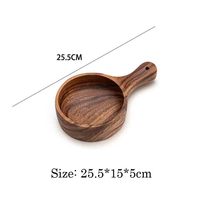 Bol en bois personnalisé de style coréen bol à salade de fruits d'acacia minimaliste avec longue poignée technique sculptée maintien durable de la maison