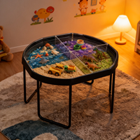 Table Montessori Tuff Tray 4 Zones de Jeu, Table Sensorielle Octogonale en Bois pour Enfants de 3 à 6 Ans, Jeu au Sable et à l'Eau, Apprentissage Précoce