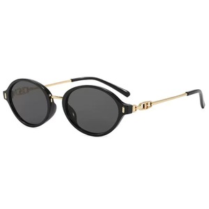 Lunettes de soleil rétro œil de chat pour femmes, monture intégrale, protection UV400, style ovale - Product Image 1