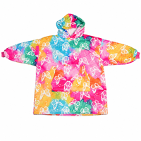 Robe de détente unisexe moderne en flanelle douce, doublée en sherpa, anti-acariens, surdimensionnée, avec capuche, style couverture portable