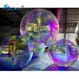 Magnifiques ballons décoratifs arc-en-ciel, grandes sphères brillantes en perles miroir, ballons irisés pour décoration de plafond - Product Image 1