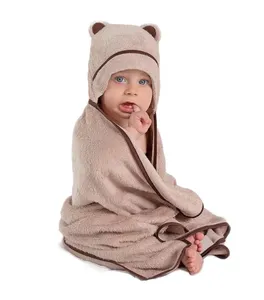 사랑스러운 곰 패턴 후드 아기 목욕 타올 사용 슈퍼 부드러운 소재 70% 대나무 30% 면 아기에게