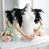 Écharpe-châle de luxe unisexe, cousue main, style cape de sorcier et de chevalier, à plumes, importée, douce, gothique, pour cosplay, carnaval et soirées rave