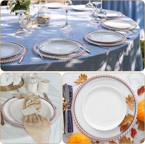 Wholesale Reusable Plastic Plates Hard Plastic Wedding Party Decoration PS Round Charger Plates - Product Image 6