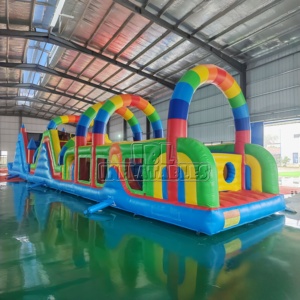Pista de Obstáculos Inflable Arcoíris Directo de Fábrica, Pista de Obstáculos Inflable Comercial con Certificación CE para Alquiler en Fiestas y Eventos Empresariales - Product Image 1