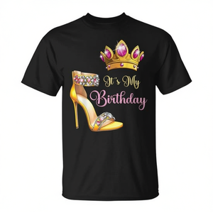 T-shirt It's My Birthday High Heel Crown avec motif étoiles et papillons - Product Image 2