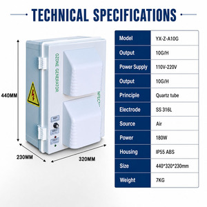 Ozonmaschine 10g/h Ozongenerator IP55 Wasserdichter Ozon-Wasserreiniger für Außen-Spa, Fischteich und Schwimmbad - Product Image 6