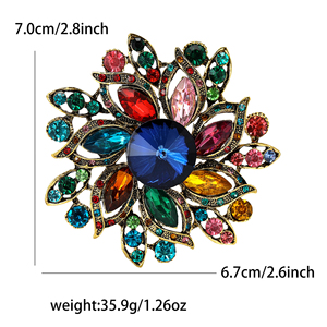 Broche de Diamantes de Imitación con Forma de Flor, Colorido y Creativo, Exquisito y de Lujo Ligero, Adecuado para Decoración de Solapas - Product Image 2