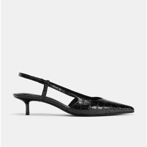 Scarpe da Sposa Autunno/Inverno da Donna in Vernice Nera con Tacco Sottile Super Alto (8cm+) con Punta a Spillo e Cinturino Posteriore - Product Image 5
