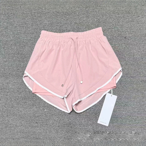 Shorts Deportivos de Doble Capa para <span class=keywords><strong>Mujer</strong></span>, Cintura Alta, Cordón Ajustable, Anti-Transparentes, Secado Rápido, Ribete en Contraste, para Correr, Gimnasio, Yoga y Entrenamiento - Product Image 4
