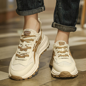 Baskets Chunky Homme Printemps-Été à Bout Rond, Lacets, Tige en Maille Respirante, Semelle Extérieure en Caoutchouc, Semelle Intermédiaire en EVA, Chaussures de Course - Product Image 4