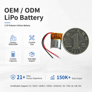 Pouch Lithium Ion Batteries Miniature 45mAh 501012 Slim Lipo Pouch Cell Private Label OEM For Hearing Aid Polymer Battery - Product Image 1