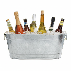 Seau à glace ovale en forme de feuille, nouveau seau à vin en métal, dernière boîte de stockage de vin galvanisé, vente en gros - Product Image 1