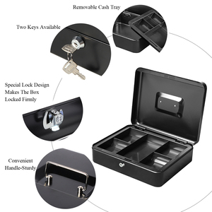 300 Mm Chất Lượng Rộng Lạnh Cán Thép Kim Loại Key Khóa Đen Tiền Mặt Hộp Cho Tiền Xu Và Hóa đơn - Product Image 4