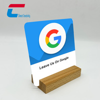 Support NFC de taille personnalisée 105*70mm Support de table à code QR Puce vierge NFC pour Google Review Instagram Sharing