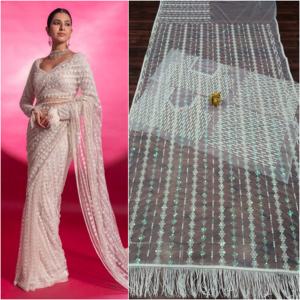 Ropa india y pakistaní, Sari de Bollywood para mujer, Sari de Georgette, Sari de boda disponible en cantidad mayorista - Product Image 4