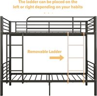 Cadre lit avec escalier 2 étages métal acier auberge superposé deux niveaux fer loft chambre métal étudiant adulte noir stockage OEM 200