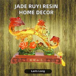 Figura Decorativa de Resina Ruyi de Jade Estilo Chino LiShangTianXia, Decoración para Sala de Estar, Regalos para Inauguración de Negocios - Product Image 2
