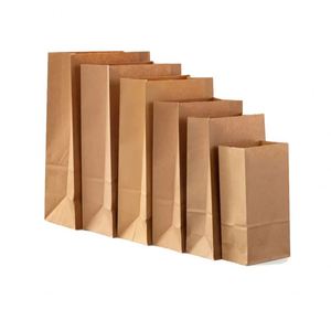 Custom Logo Biodegradable Eco-Friendly Moisture Proof Recycled Brown Kraft Paper <b>Bag</b> for Restaurant Takeout Noodle Food - Product Image 5
