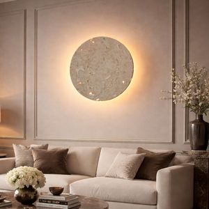 Applique murale en marbre naturel, luminaire mural moderne en pierre pour chambre à coucher, salon, couloir, lampe murale décorative - Product Image 2