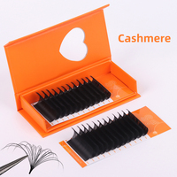 Korea Pbt gelap Mink mudah kipas bulu mata baki kasmir Matte hitam J Curl ekstensi bulu mata grosir