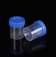 Juego de vasos de muestras médicas desechables-Recipientes de recolección de orina/heces/esputo con tapa abatible/tapón de rosca (40ml/60ml)