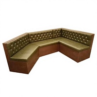 Ensemble de canapés en cuir contemporain haut de gamme et durable pour restaurants et boîtes de nuit, banc d'angle vert