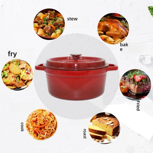 Poêle universelle <span class=keywords><strong>en</strong></span> fonte sans revêtement à double poignée Utilisation multifonctionnelle durable <span class=keywords><strong>Pots</strong></span> <span class=keywords><strong>en</strong></span> émail à cuisson lente parfaite - Product Image 6