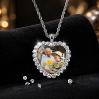 Collier personnalisable en forme de cœur avec photo de couple pour la compagnie, chaîne de clavicule commémorative de luxe léger