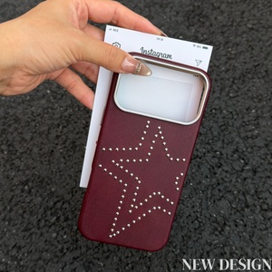 เคสโทรศัพท์มือถือหนัง PU ลายดาวห้าแฉกโลหะ สำหรับ iPhone 18 15 16 17 Pro Max ป้องกันการกระแทก - Product Image 5
