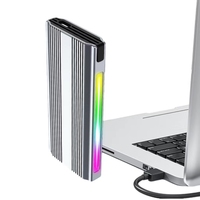 Carcasa de aluminio para disco duro M2 SSD, carcasa HDD, carcasa NVME SSD tipo C, carcasa USB3.1 a NVME M2, carcasa RGB Light M.2