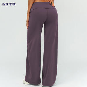 Nuovi Pantaloni da <span class=keywords><strong>Allenamento</strong></span> alla Moda con Vita Pieghevole per <span class=keywords><strong>Donne</strong></span>, Gamba Larga, Effetto Push-Up, per Yoga, Jogging e Pilates - Product Image 2