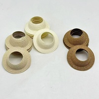 Vente en gros transfrontalière : Mini chapeau de paille naturelle respirant pour poupée et jouet pour animal de compagnie, modèle d'été sans oreilles et à calotte vide, pour tête de 48-50 cm