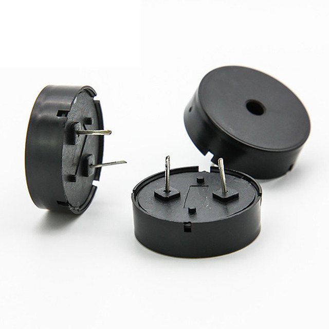 Dongguan Factory's 22mm 4kHz Passive Piezo Buzzer 5V Alarms Sirens-SWT Brand PBT Material Black Pin Terminal ISO Certified