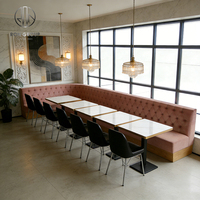 Chaises de café en marbre pour restaurant avec ensemble de table, banquette et mobilier de table