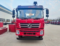 Grue montée sur camion Dongfeng 6x4 d'occasion, grue à bras télescopique hydraulique de 12 tonnes avec 4 pieds de support, prix réduit