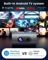 Mini-projecteur intelligent portable 2026 dernière génération, FHD, Wi-Fi, Android 14, lampes LED LCD, prise en charge de la résolution 4K, mise au point automatique, projecteur