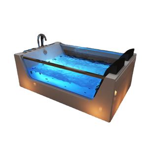 Bañera de Hidromasaje para 2 Personas, Bañera de Hidromasaje con Chorro de Agua para Pies, Bañera de Acrílico Independiente, Bañeras de Hidromasaje Modernas para Relajación - Product Image 4