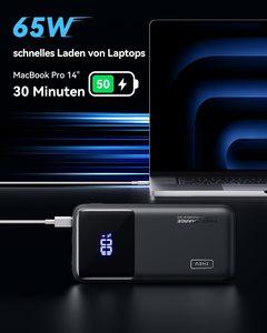 Cargador Portátil <span class=keywords><strong>INIU</strong></span> de 65W y 20000mAh con Pantalla Digital, Carga Rápida USB C, Batería <span class=keywords><strong>Externa</strong></span> para Laptop y Viajes - Product Image 2