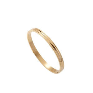 Nueva Pulsera de Acero Inoxidable con Baño de Oro de 18K y Patrón Grabado, Diseño Moderno 2026, Joyería de Mano para Mujer, Estilo Personalizado - Product Image 3